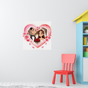 Custom Wedding – Romantic Watercolor Heart Poster