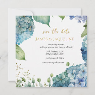 Custom Wedding Save the Date Hydrangeas
