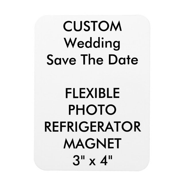 Custom Wedding Save The Date Photo Fridge Magnet (Vertical)