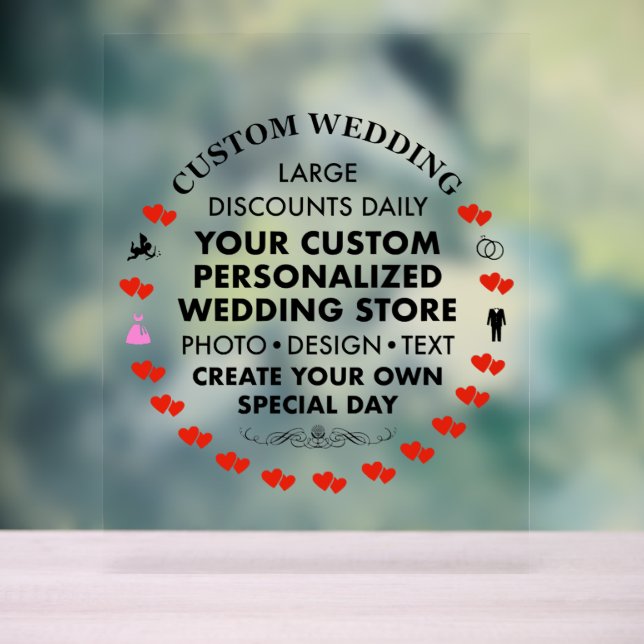Custom Wedding Sign 14" x 11" Acrylic (Neutral)