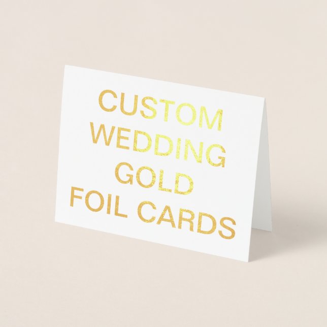 Custom Wedding Small Personalised Gold Foil Card (Front)