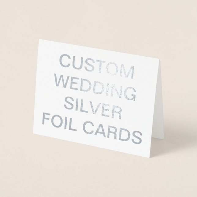 Custom Wedding Small Personalised Silver Foil Card (Front)