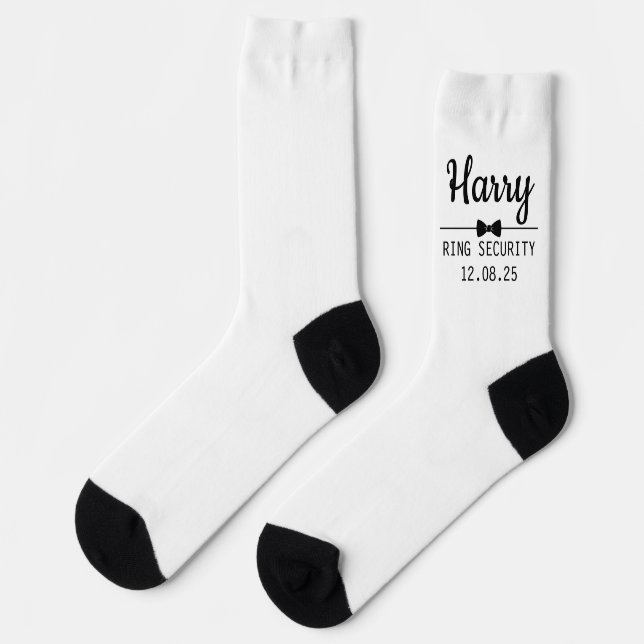  Custom Wedding Socks with Name and Wedding Date (Left)