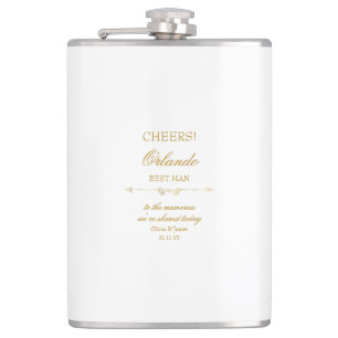 Custom Wedding Souvenir Cheers! BEST MAN Hip Flask