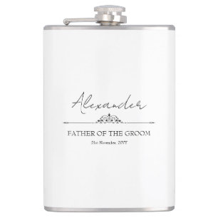 Custom Wedding Souvenir Father of the Groom Hip Flask