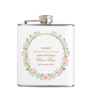 Custom Wedding Souvenir MAID OF HONOR Hip Flask