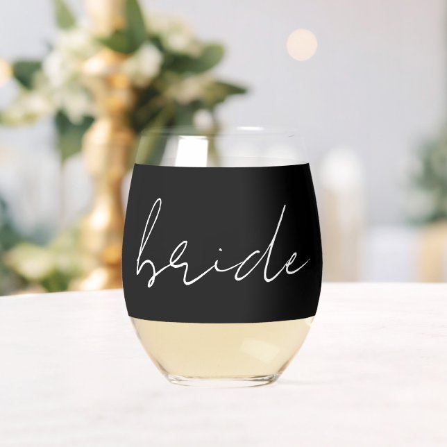 custom wedding stemless wine glass favour (Insitu (Wedding))