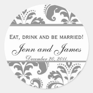 Custom Wedding Sticker Eat, Drink, and be Married