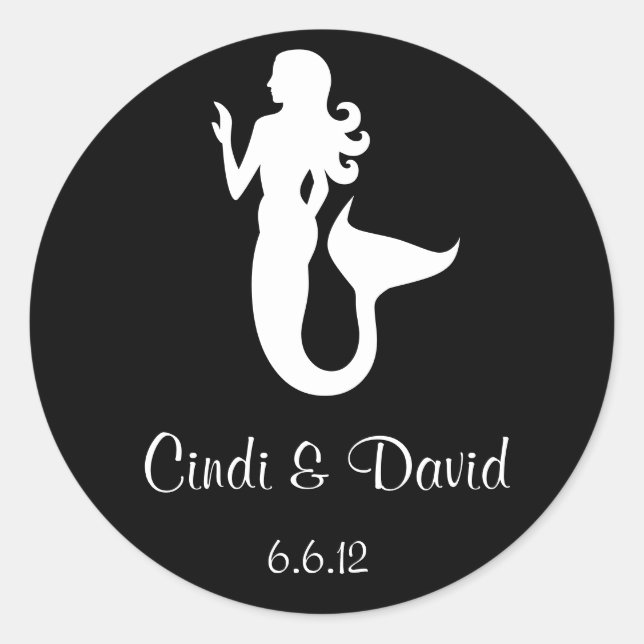 Custom Wedding Sticker Mermaid (Front)