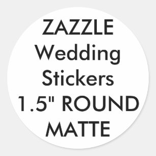 Custom Wedding Stickers 1.5" ROUND MATTE (20 pk.)