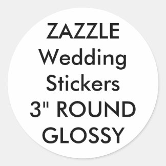 Custom Wedding Stickers 3" ROUND GLOSSY (6 pk.)