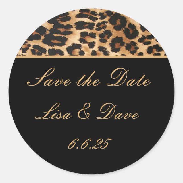 Custom Wedding Stickers Save the Date Safari (Front)