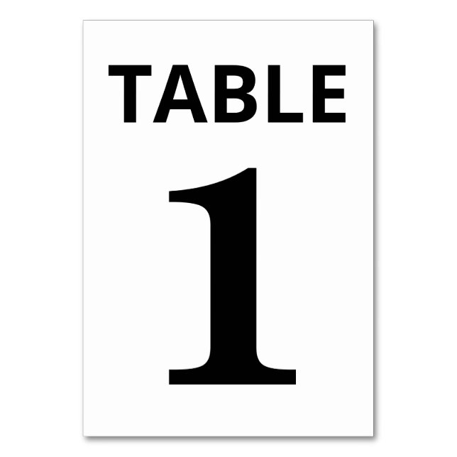 Custom Wedding Table Number (Front)
