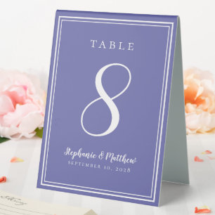 Custom Wedding Table Number Simple Periwinkle Blue