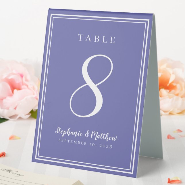 Custom Wedding Table Number Simple Periwinkle Blue (In SItu (Wedding))