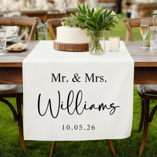 Custom Wedding Table Runner, Fabric Welcome Banner Short Table Runner