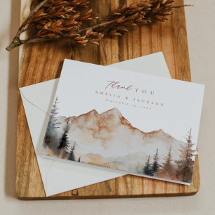 Custom Wedding Thank You Card Mountain Theme