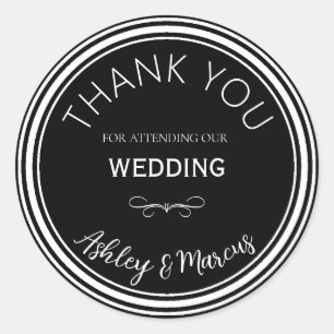 Custom Wedding Thank You Round Sticker