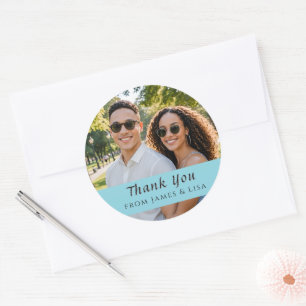custom Wedding Thank You Single Photo Sticker