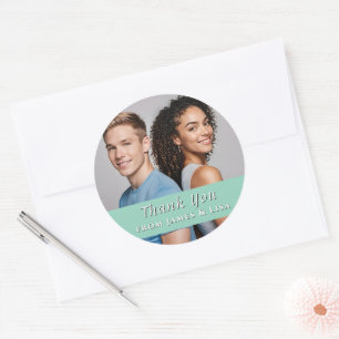 custom Wedding Thank You Single Photo Sticker