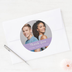 custom Wedding Thank You Single Photo Sticker