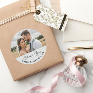 custom Wedding Thank You Single Photo Sticker