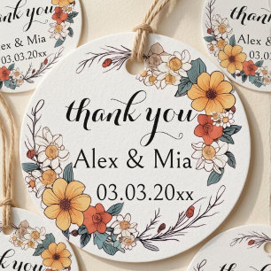 Custom Wedding Thank You Tags Personalized Gift