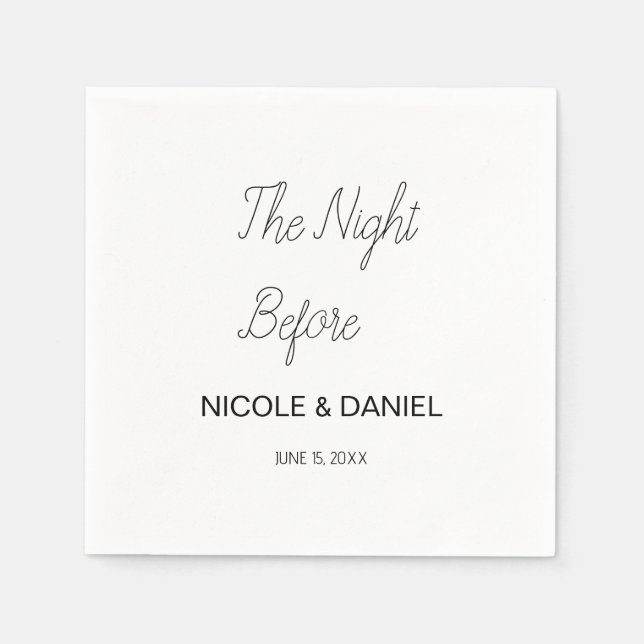 Custom Wedding The Night Before Bridal Shower  Napkin (Front)