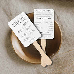 Custom wedding timeline, wedding order of events hand fan