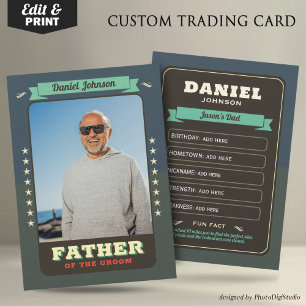Custom Wedding Trading Cards, Father of Groom Card