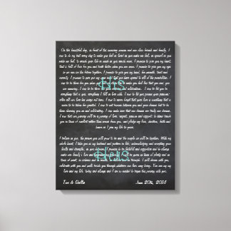 Custom Wedding Vows on Canvas Print