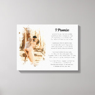 Custom Wedding Vows Renewal Gift with Photo Canvas Print