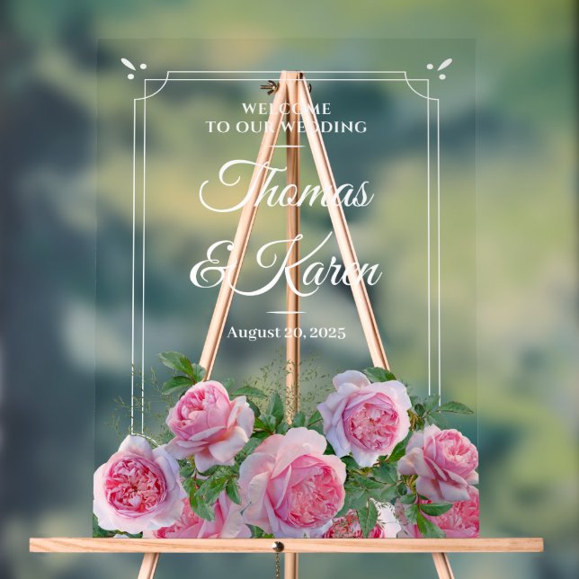 Custom Wedding Welcome Acrylic Sign (Neutral)