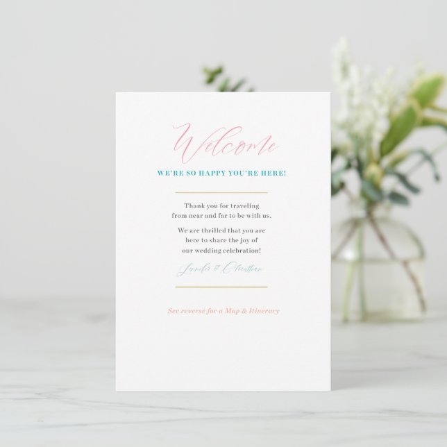 Custom Wedding Welcome Map Card: FOR Jennifer Enclosure Card (Standing Front)