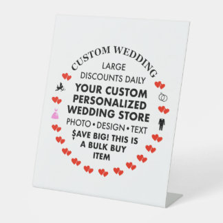 Custom Wedding Welcome Sign - 10" x 12" Pedestal