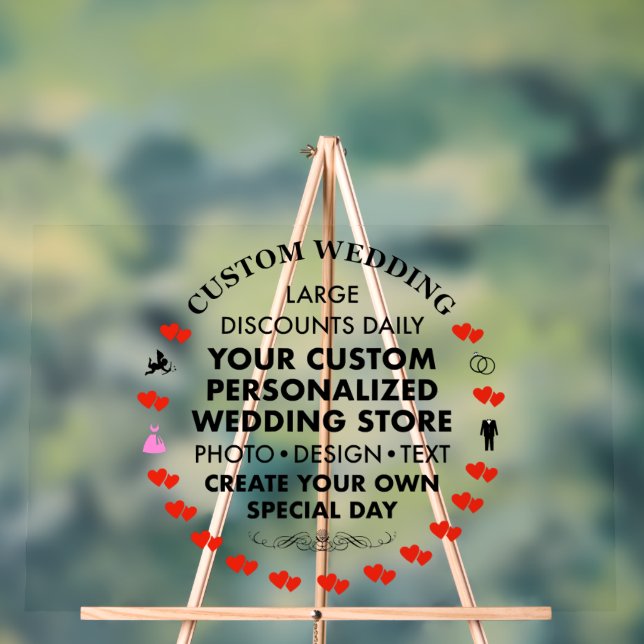 Custom Wedding Welcome Sign 20" x 30" Acrylic (Neutral)