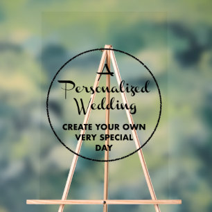 Custom Wedding Welcome Sign 30" x 20" Acrylic
