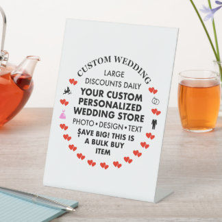 Custom Wedding Welcome Sign - 6" x 8" Pedestal