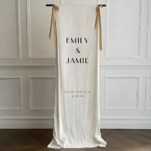 Custom Wedding Welcome Sign, Elegant Linen Fabric Banner