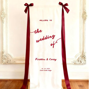 Custom wedding welcome sign, Linen Wedding Sign