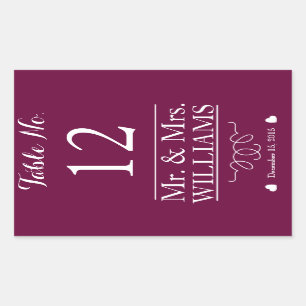 custom Wedding wine bottle label table number