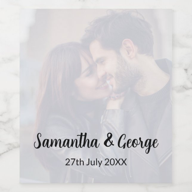 Custom Wedding Wine Bottle With Photo Label (Single Label)