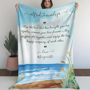 Custom Wedding Wishes for the Bride and Groom Fleece Blanket