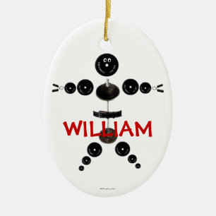 Custom Weightlifter Cartoon Ceramic Tree Decoration