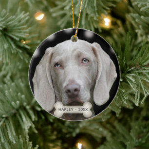 Custom Weimaraner Dog Photo Ceramic Ornament