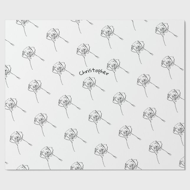 Custom Weimaraner Wrapping Paper (Flat)
