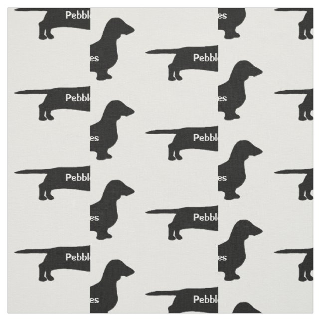 Custom Weiner Dog Silhouette Fabric (Swatch)