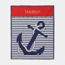 Custom Welcome Aboard Anchors Stripes Pattern