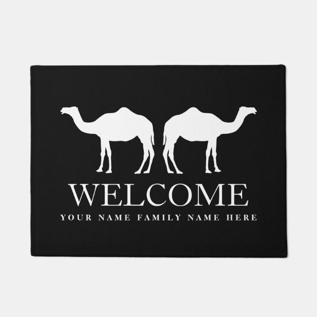 Custom welcome door mat with camel design (Front)