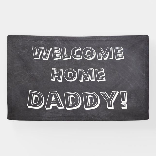 Custom Welcome Home Banner Chalkboard Personalized (Horizontal)